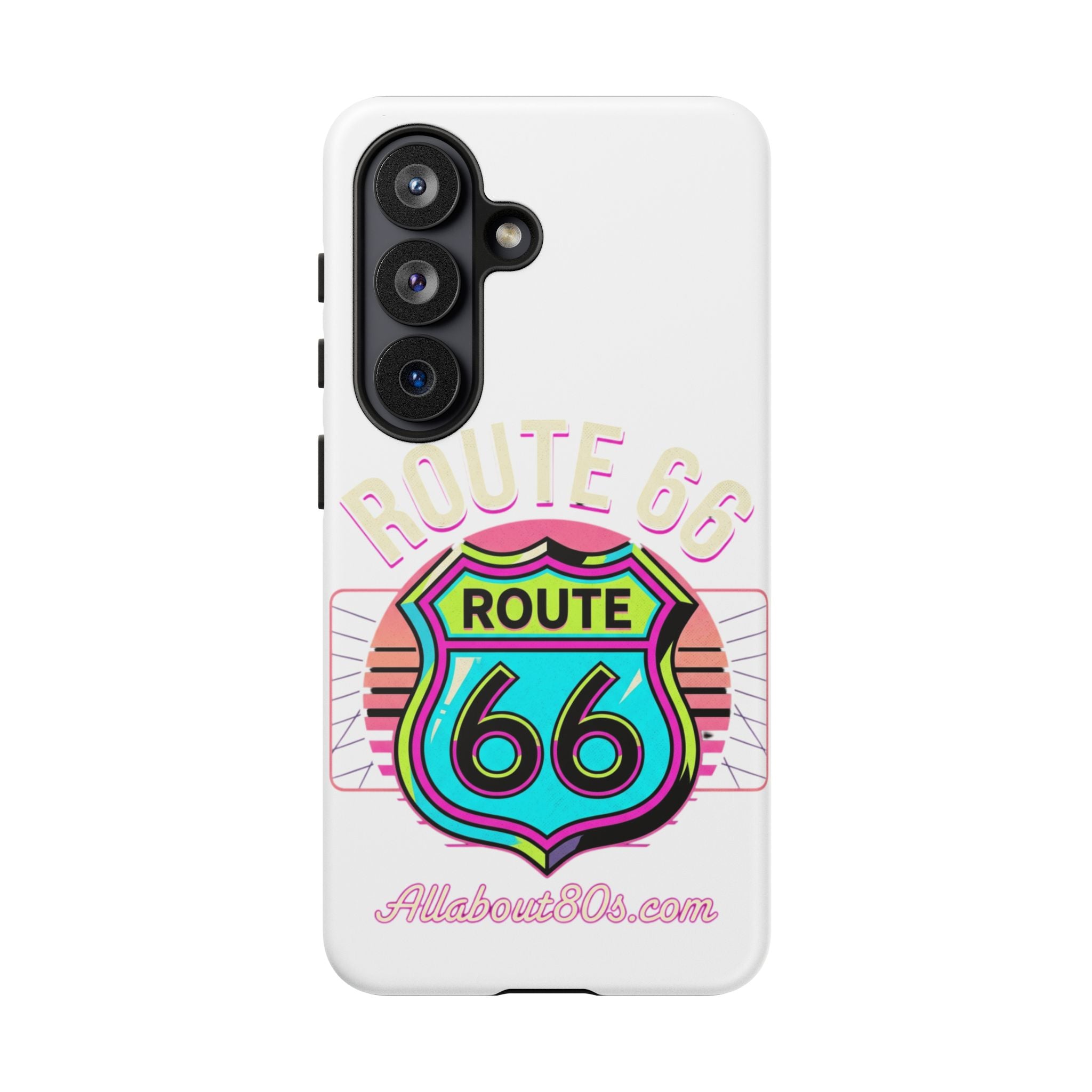 Route 66 Neon Phone Case — Retro Road Trip iPhone Cover