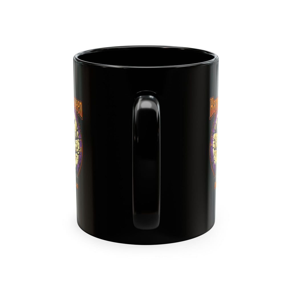 Happy Halloween Ceramic Mug — Spooky Tree & Moon Coffee Cup