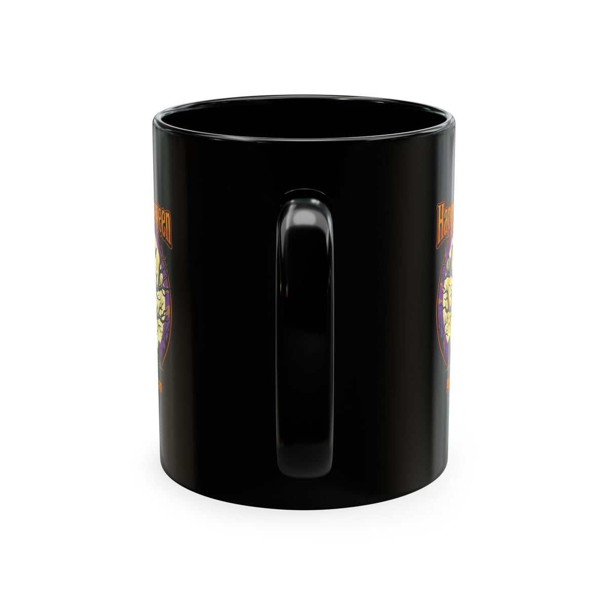 Happy Halloween Ceramic Mug — Spooky Tree & Moon Coffee Cup
