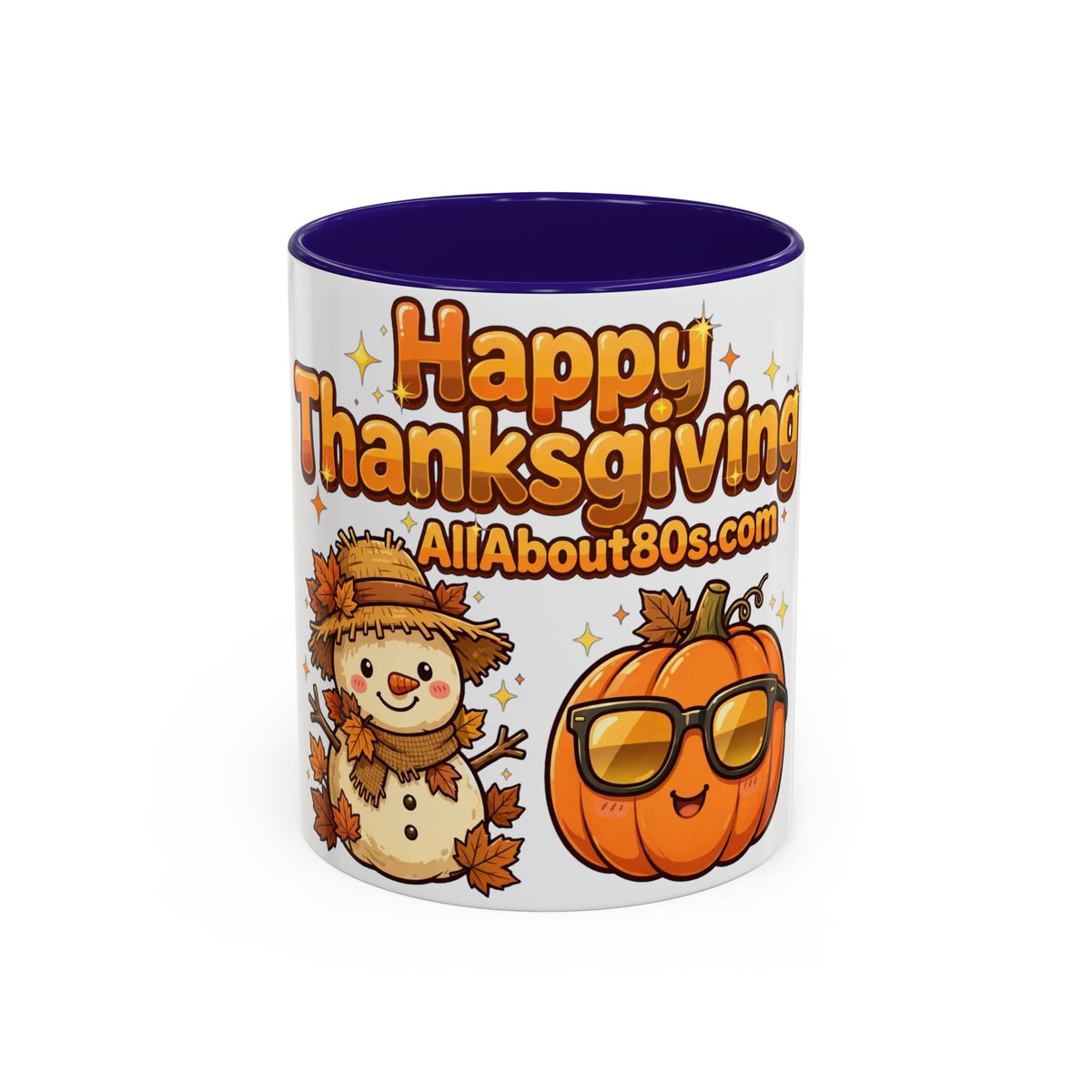 Happy Thanksgiving Pumpkin & Scarecrow Mug – Festive Fall Coffee Cup (11oz, 15oz)