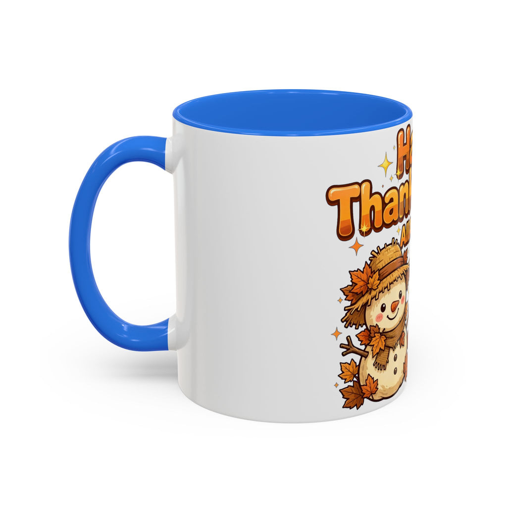 Happy Thanksgiving Pumpkin & Scarecrow Mug – Festive Fall Coffee Cup (11oz, 15oz)