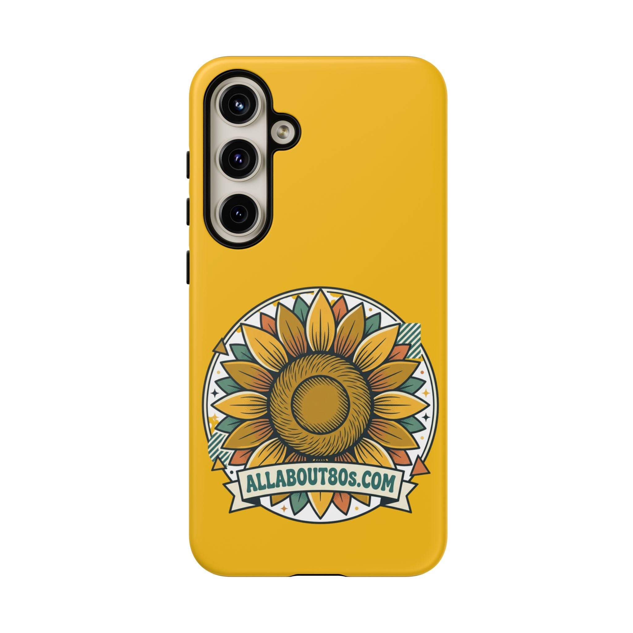 Sunflower Logo Phone Case — AllAbout80s.com Yellow Protective Cover