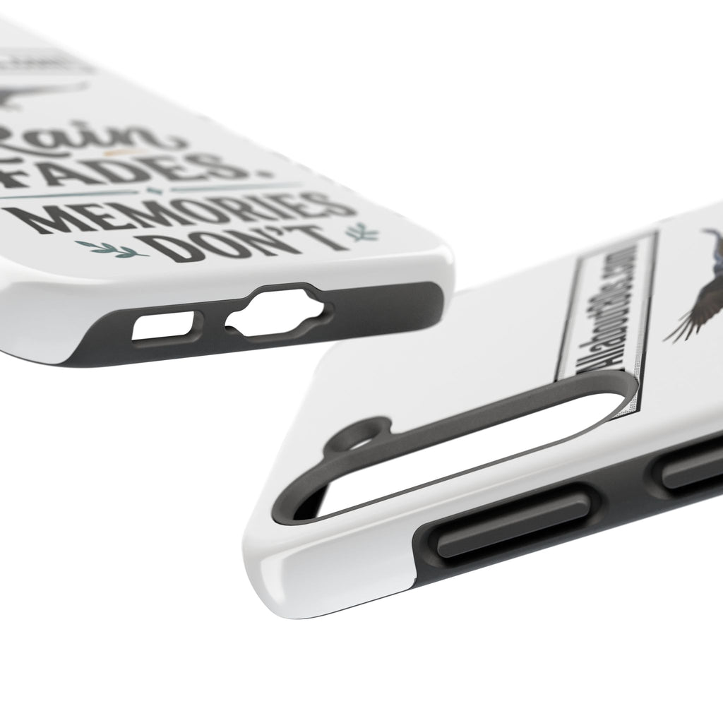 Tough Phone Case — "Rain Fades. Memories Don't" Raven Phone Cover, Protective iPhone Case