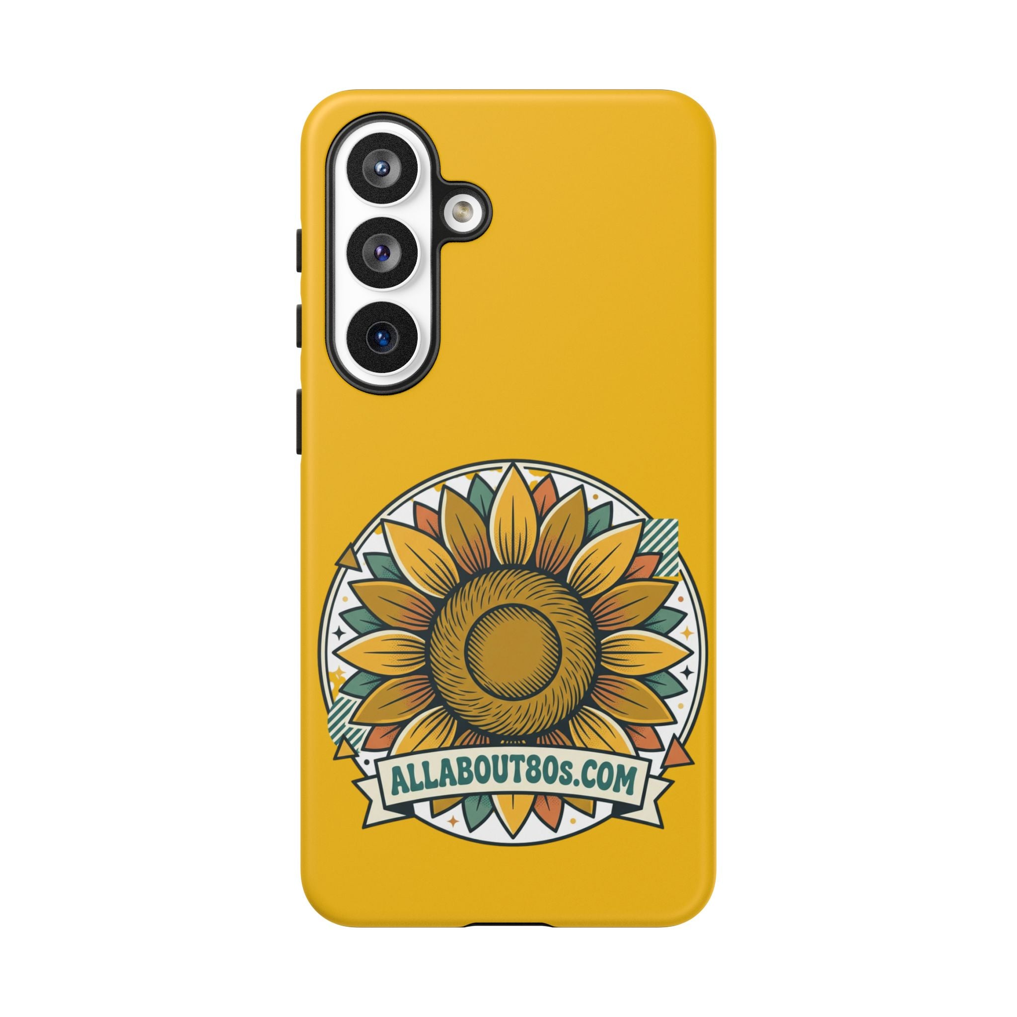 Sunflower Logo Phone Case — AllAbout80s.com Yellow Protective Cover